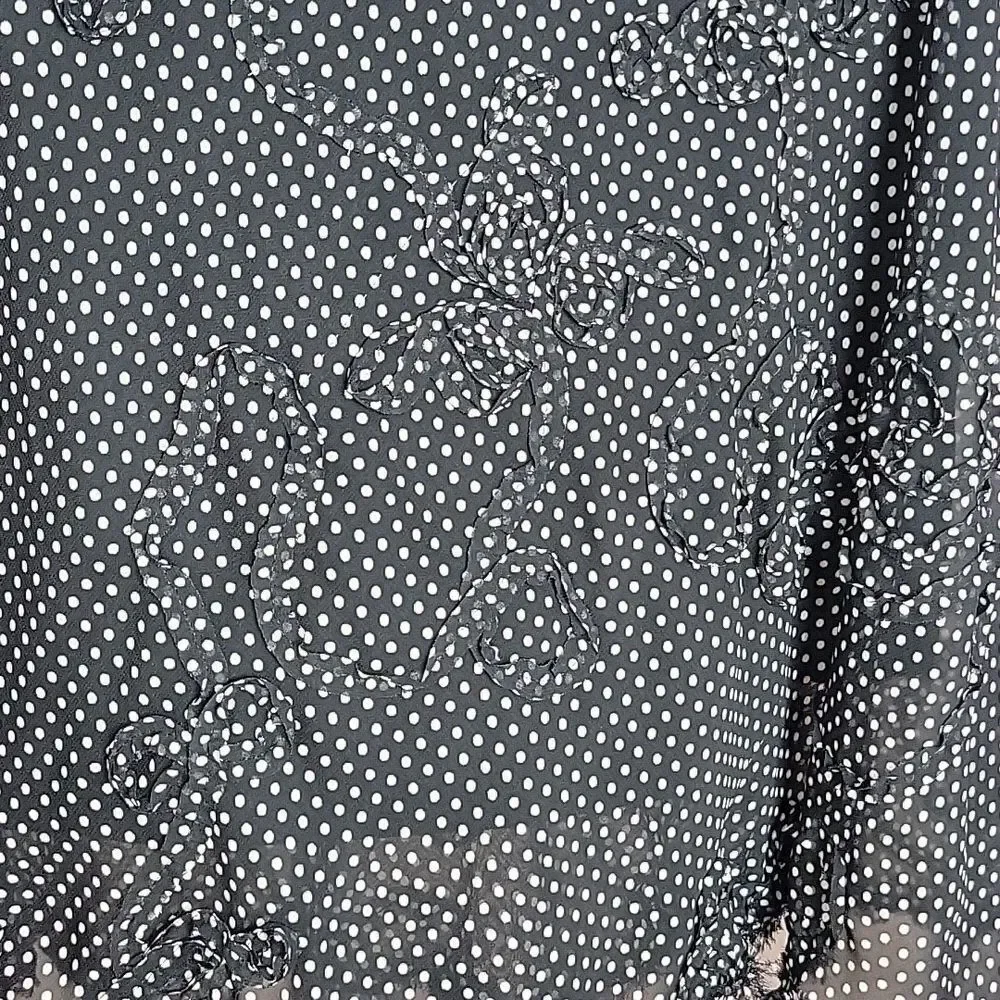 SOPHIE MAX Black and White‎ Polka Dotted Floral Circle Skirt Small